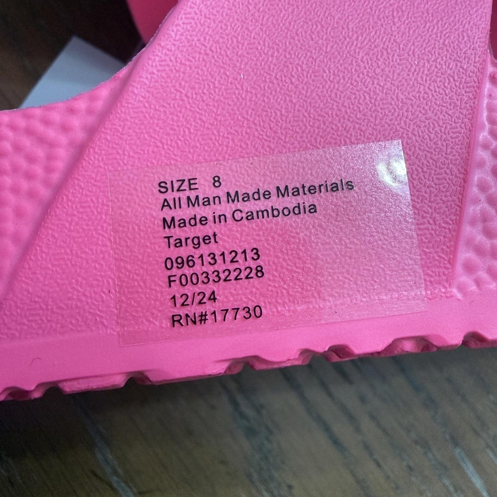 Shade & Shore Sandals Womens Size 8 Pink Slide Double Strap Waterproof Comfort - Picture 5 of 5